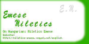 emese miletics business card